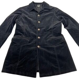 vintage Christina‎ Rotelli Womens Black Corduroy Blazer Size M midthigh length
